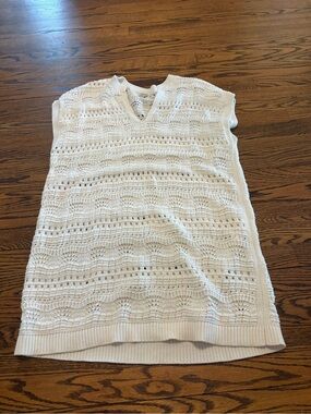 LOFT Beach Ivory Crochet Knit Dress